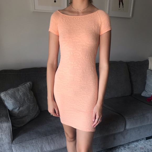 Free People (Intimately) Peach Slip/Body-con Dress - Picture 1 of 6